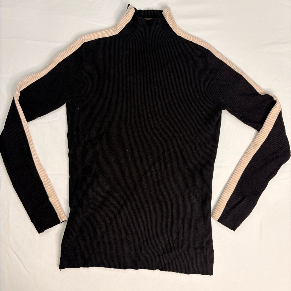Kerisma Black and Tan Knit Mock Neck Sweater Size L